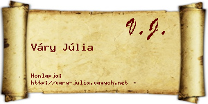 Váry Júlia névjegykártya